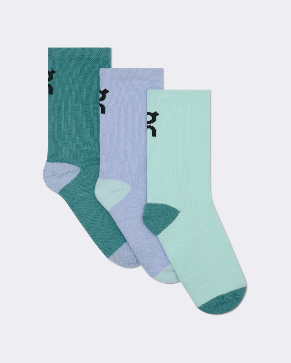 On Logo Sock High 3P Kids Celeste & Storm