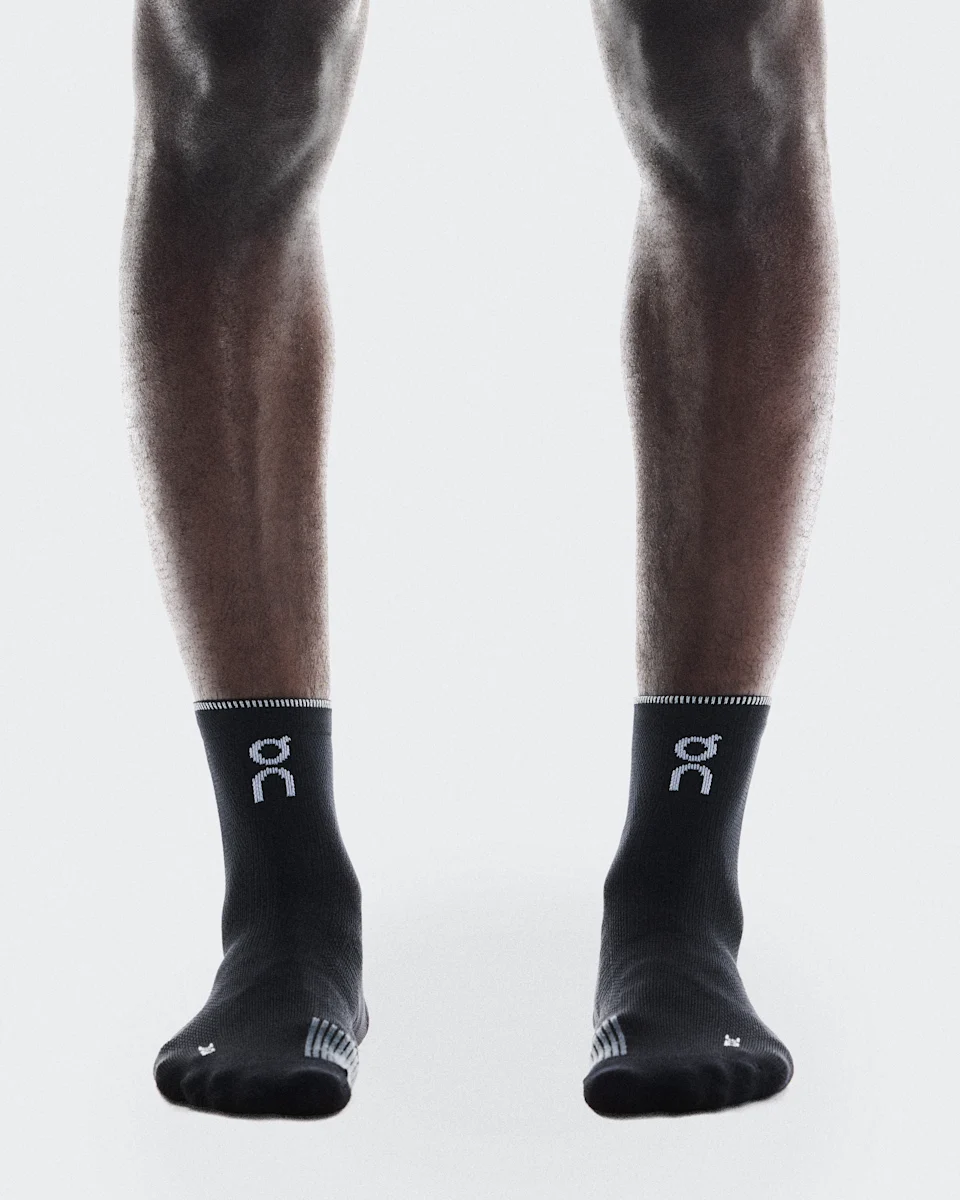 On Performance Run Sock Mid Black & Eclipse 