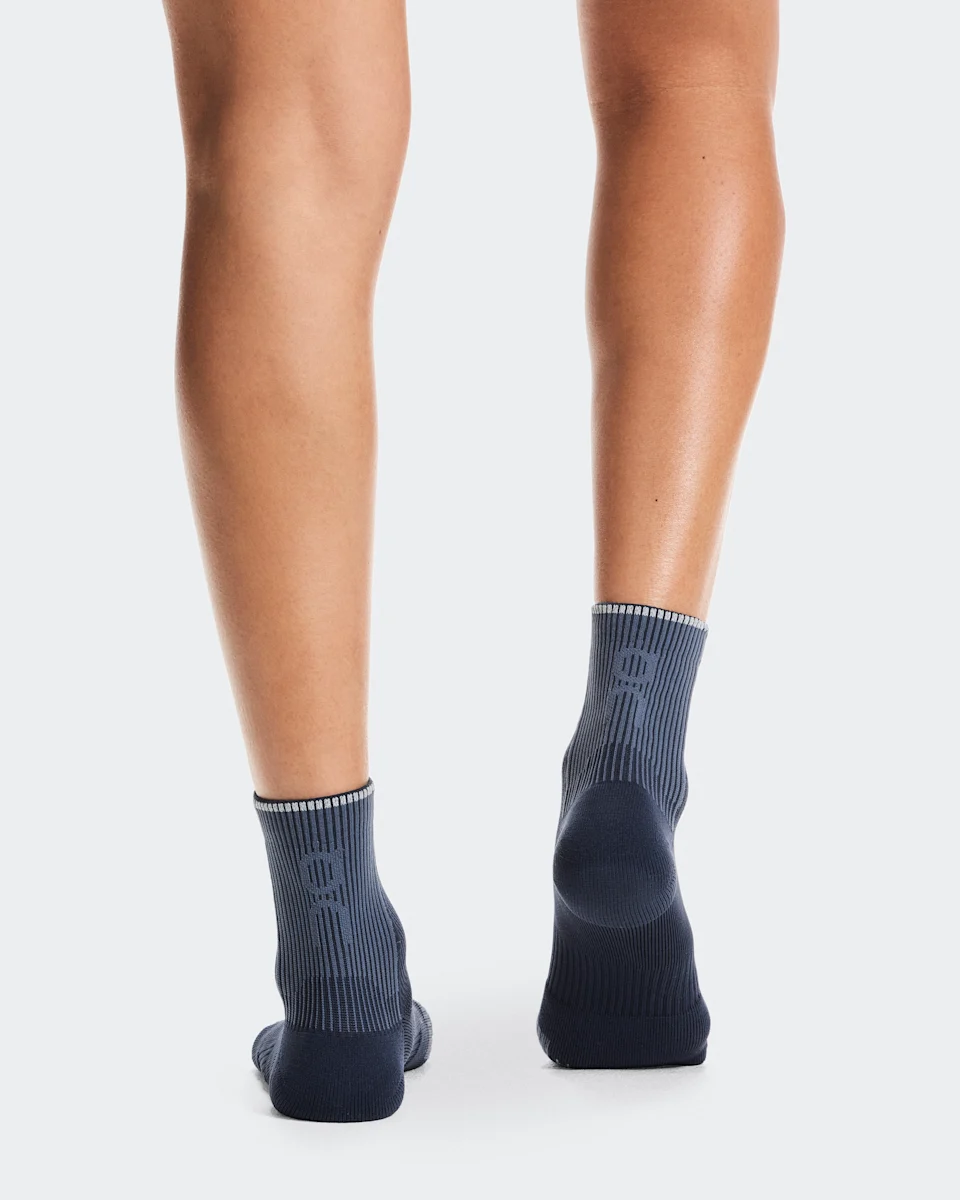 On Performance Run Sock Mid Navy & Navy