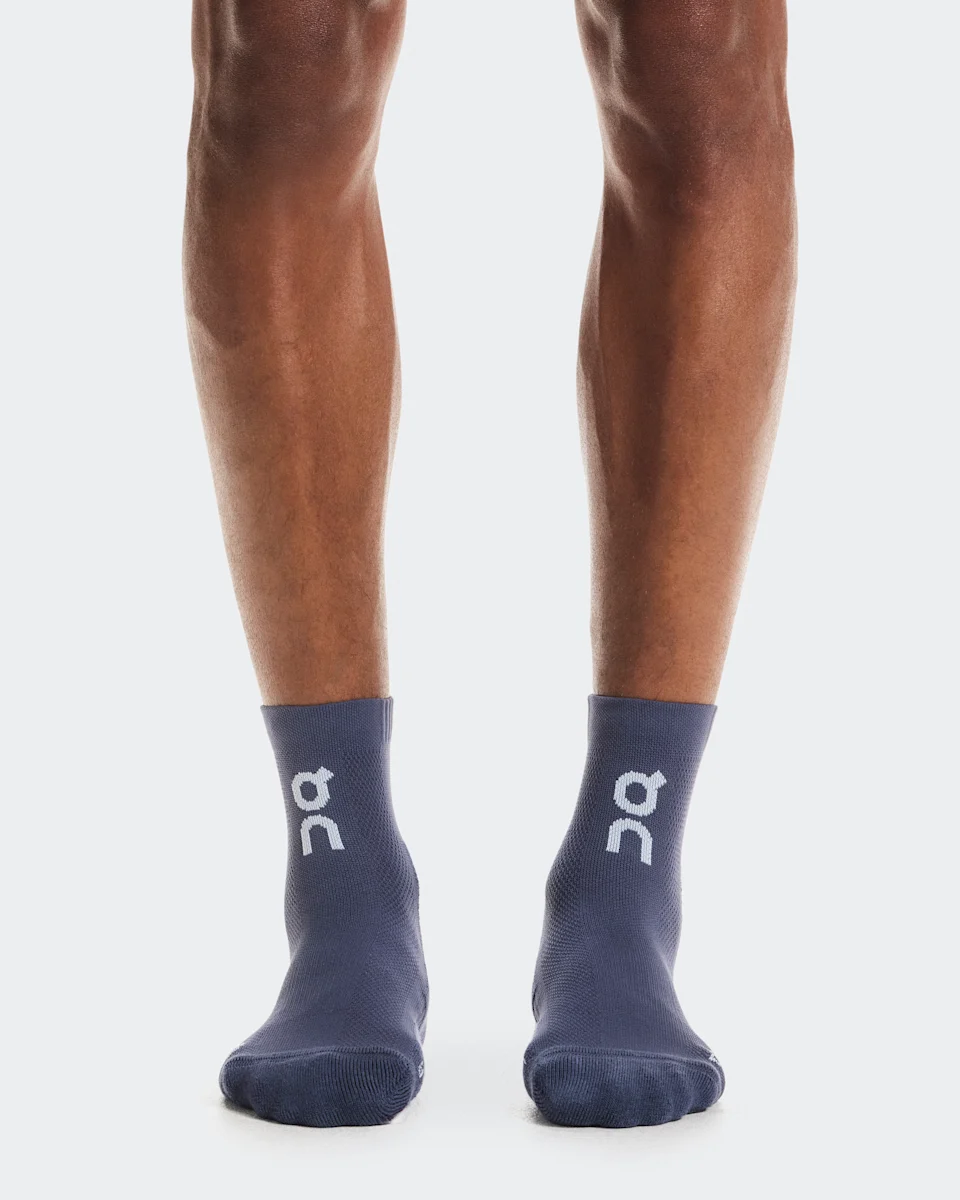 On Core Run Sock Mid 2P Sailor & Flint Unissex – Corridas diárias, respirável, acolchoada