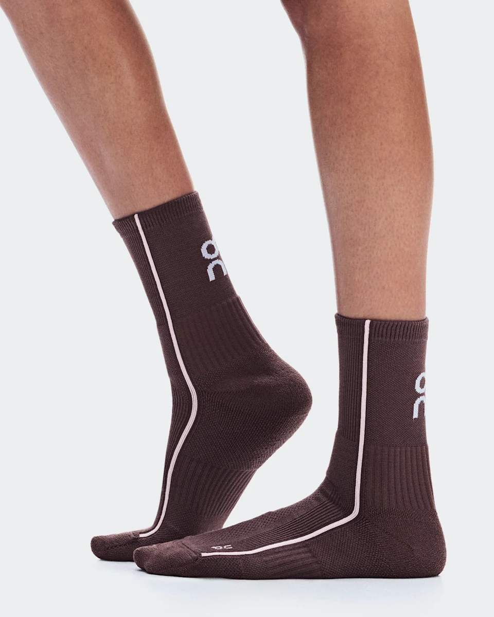 On Court Sock High Mulberry & White 