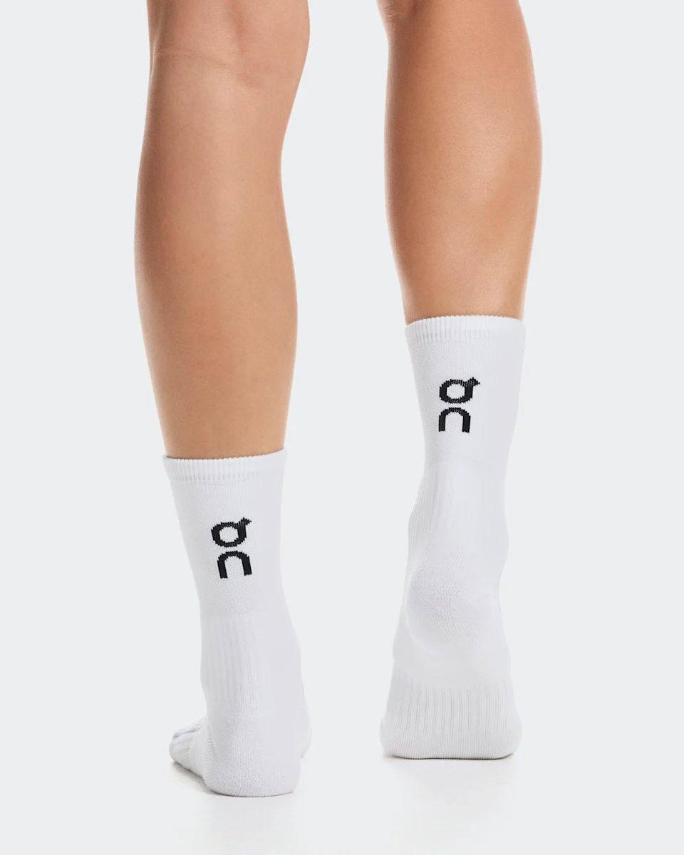 On Court Sock High White & Bloom