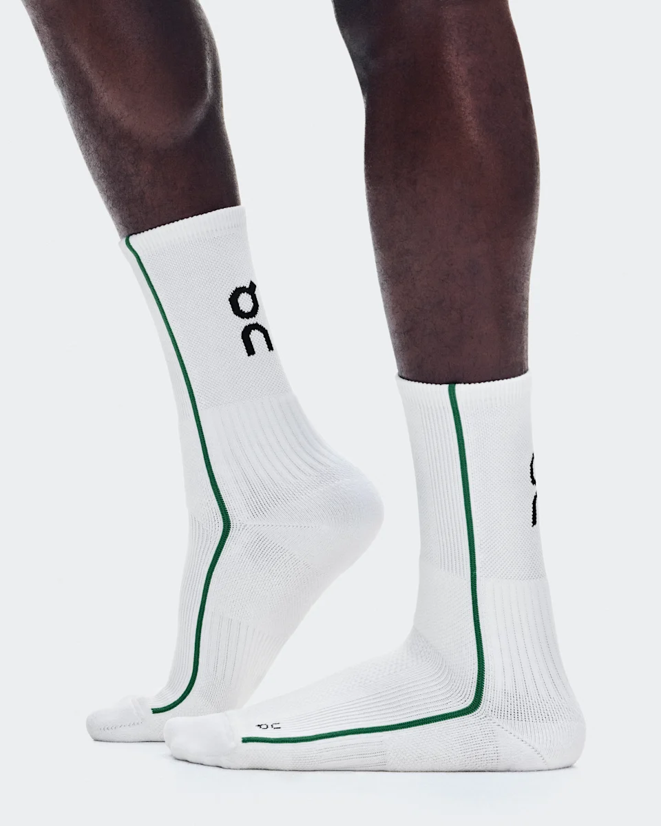 On Court Sock High White & Neem 