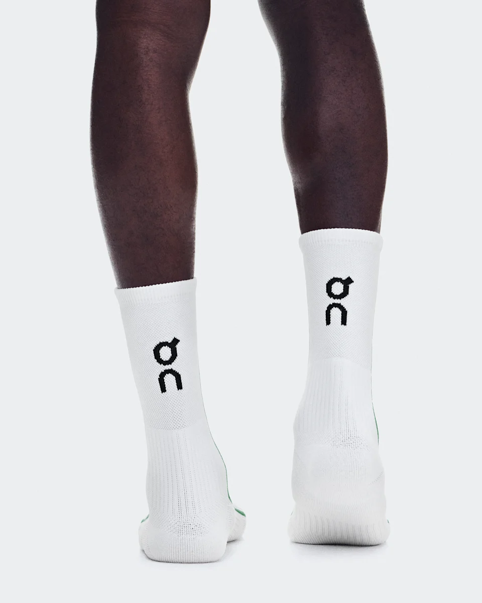 On Court Sock High White & Neem 