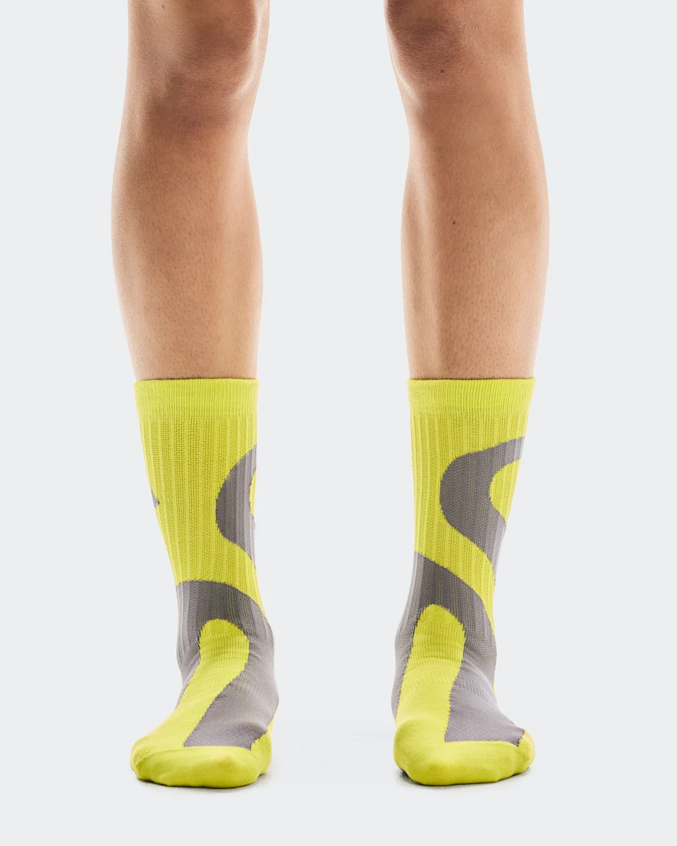 On Liquid Logo Sock High 2P Lime & Eclipse 