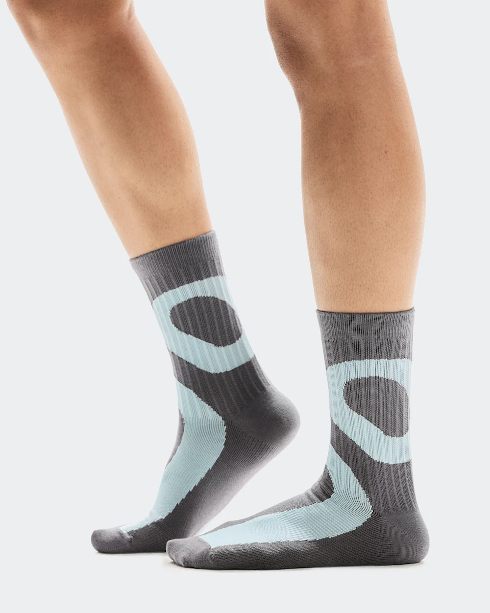 On Liquid Logo Sock High 2P Lime & Eclipse 