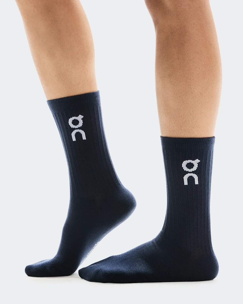 On Logo Sock High 3P Navy 