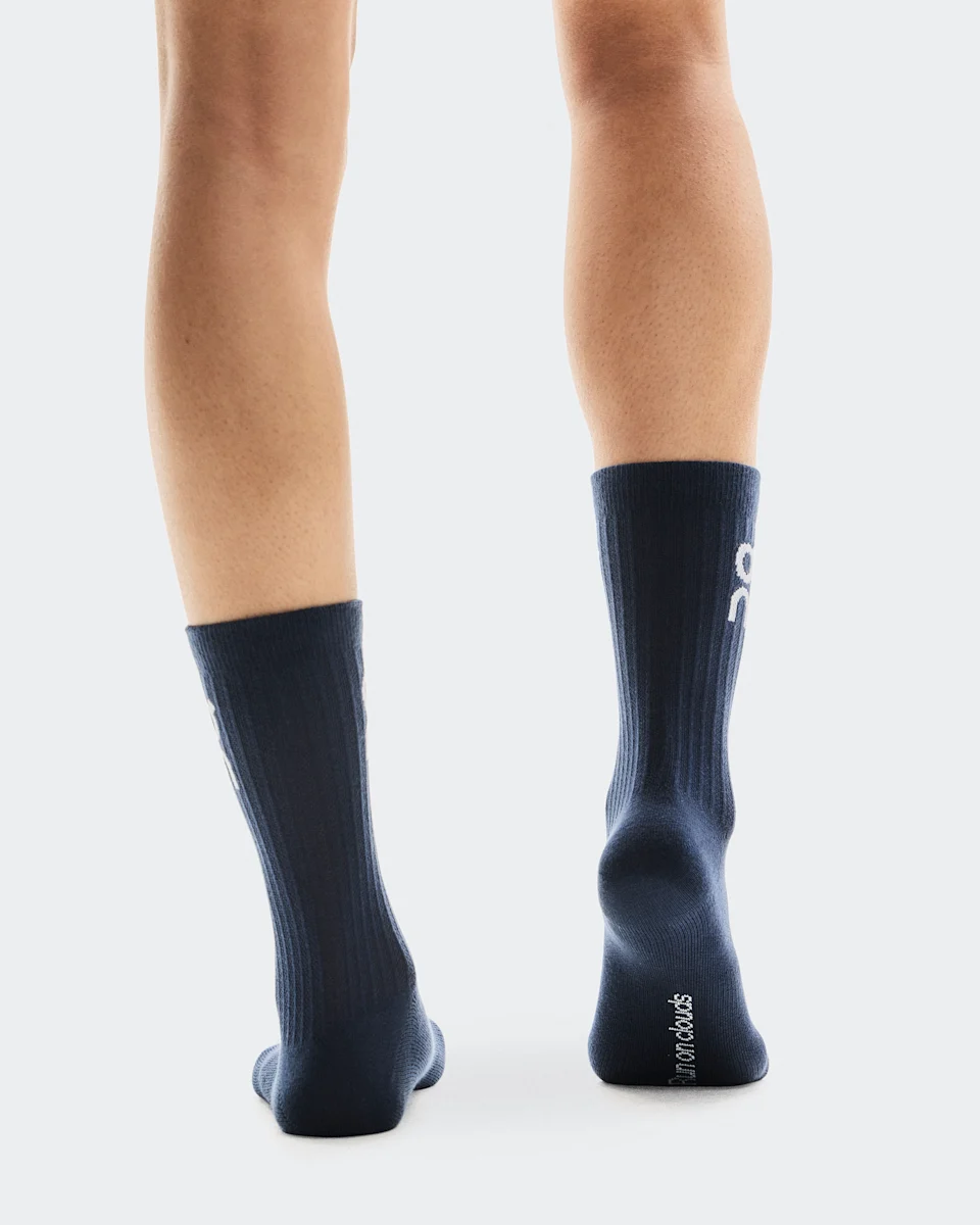 On Logo Sock High 3P Navy 