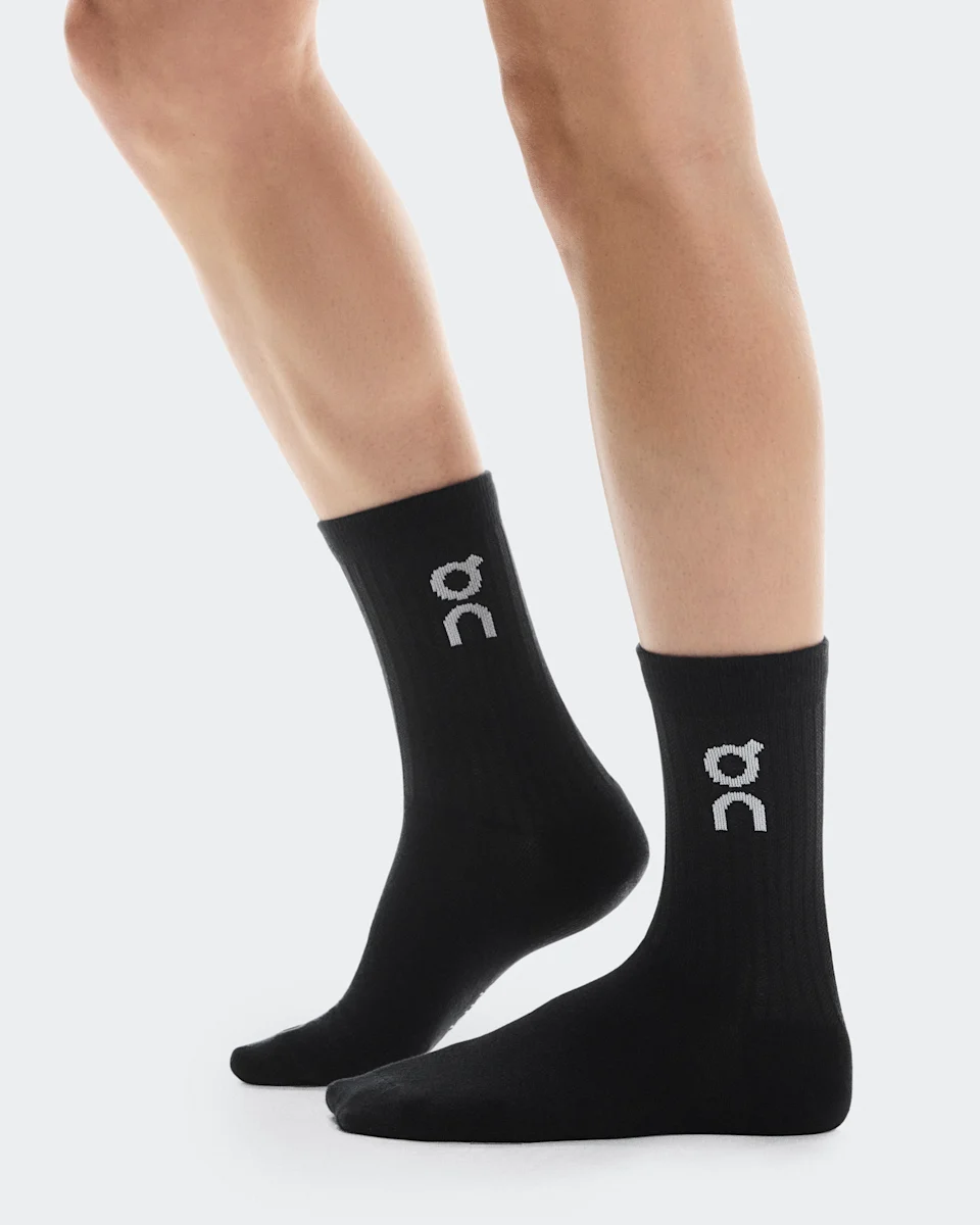 On Logo Sock High 3P Black