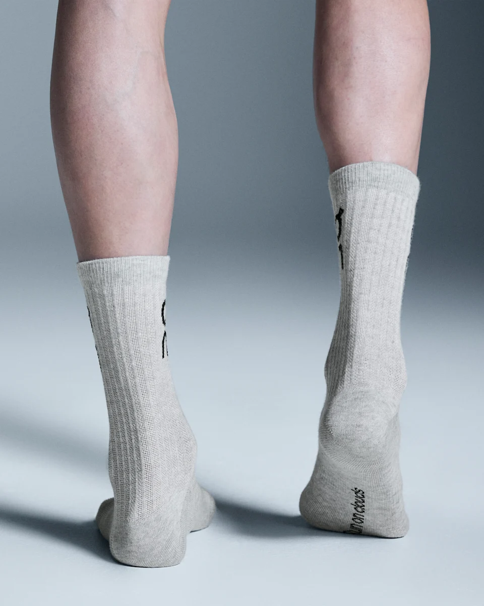 On Logo Sock High 3P Heather Gray