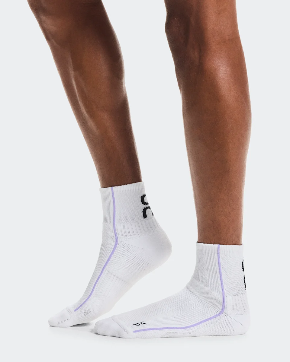 On Court Sock Mid White & Bloom 