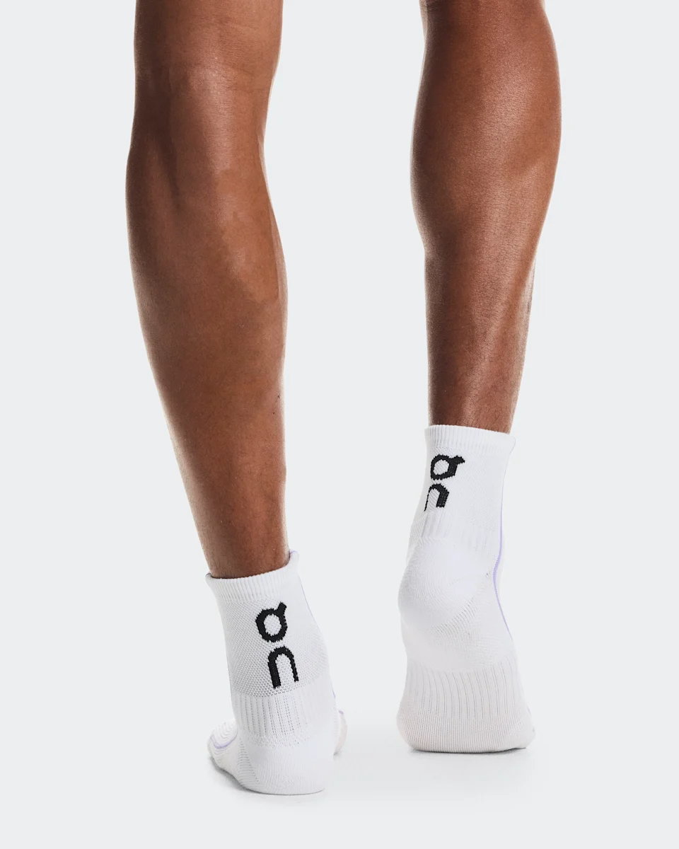 On Court Sock Mid White & Bloom 