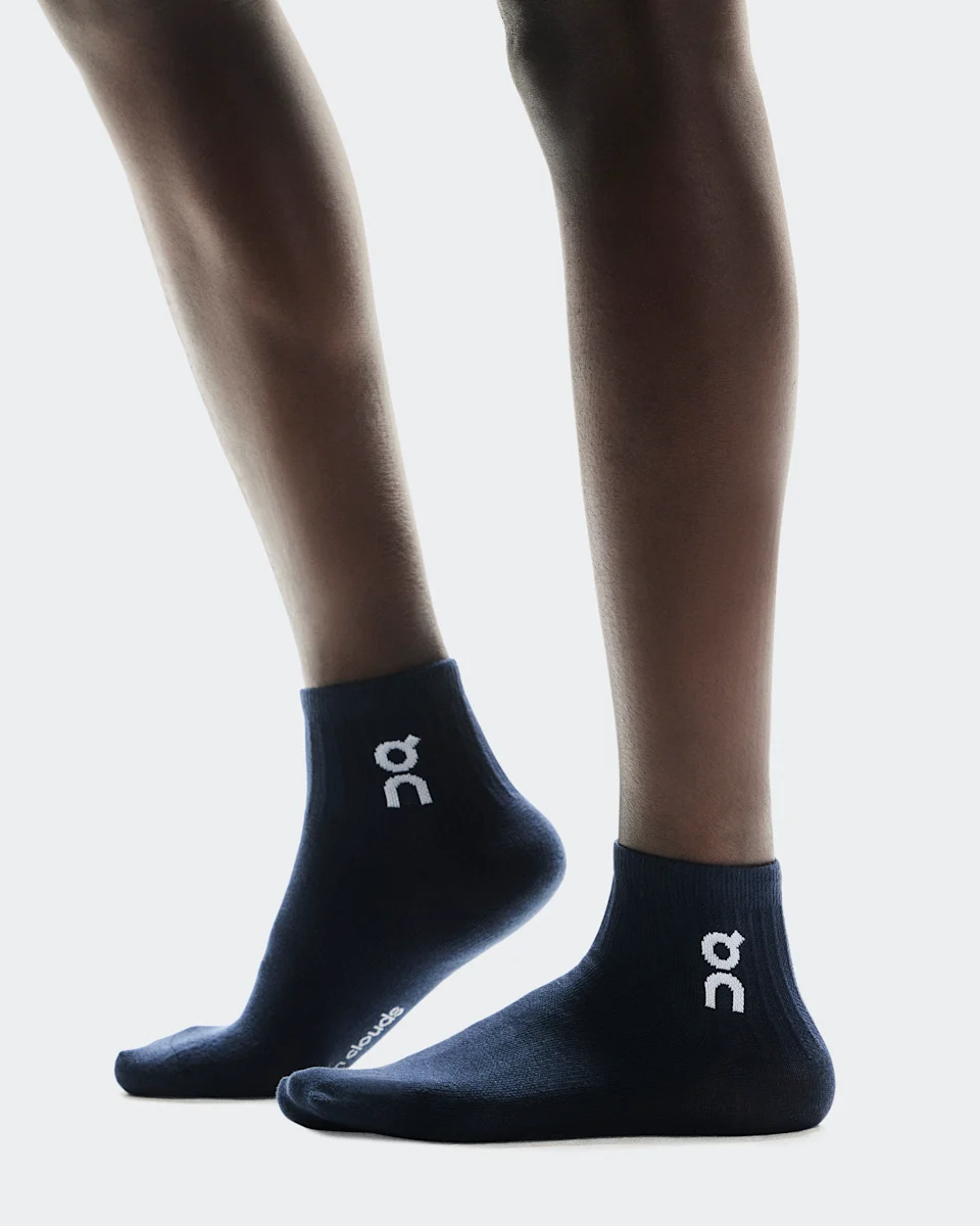 On Logo Sock Mid 3P Navy
