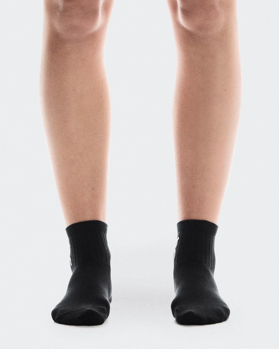 On Logo Sock Mid 3P Black 