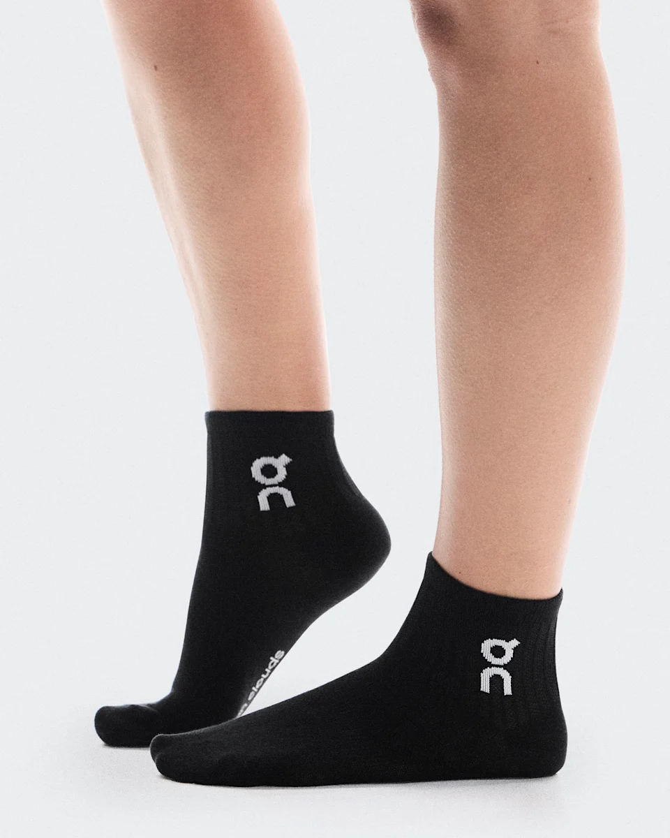 On Logo Sock Mid 3P Black 