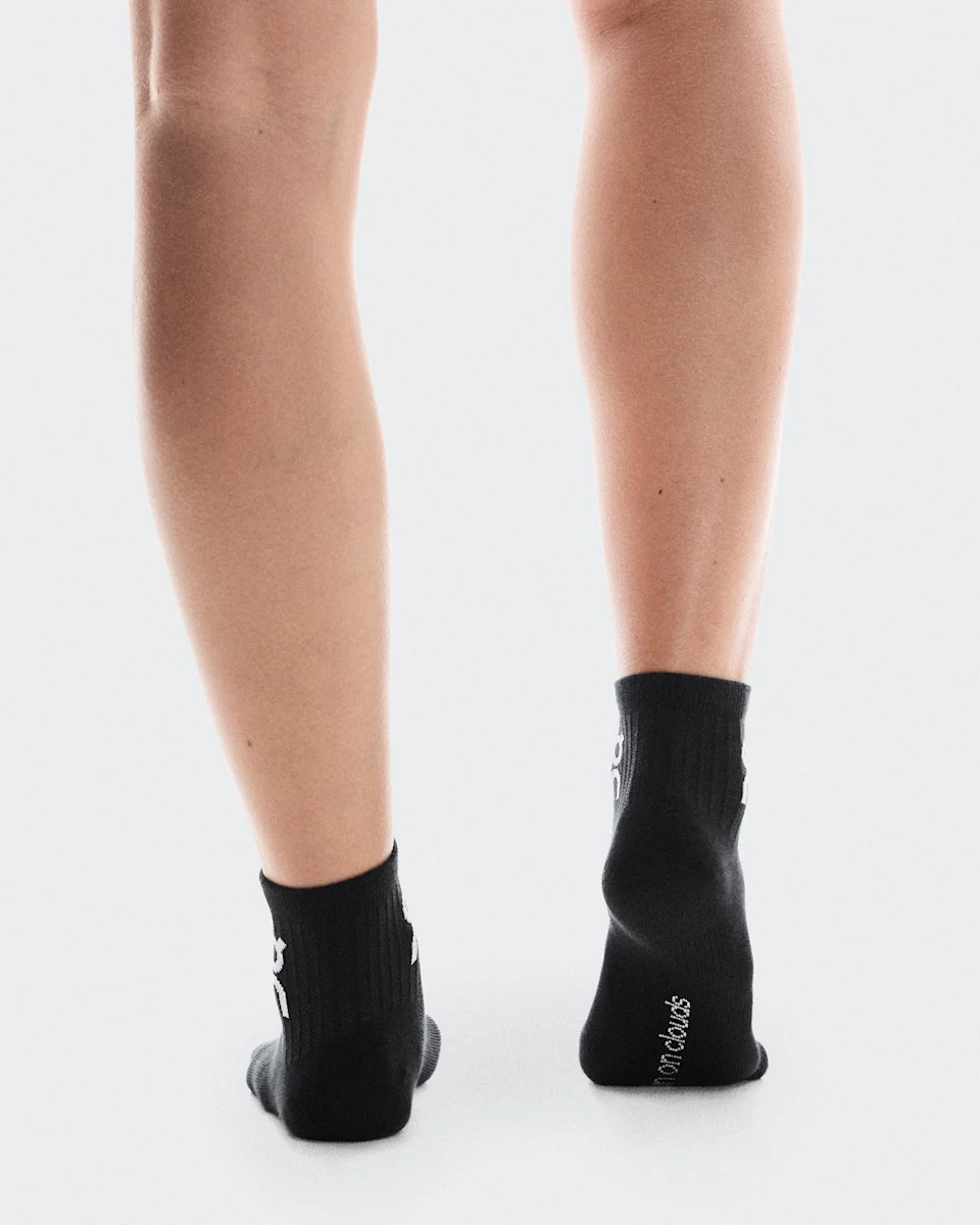 On Logo Sock Mid 3P Black 