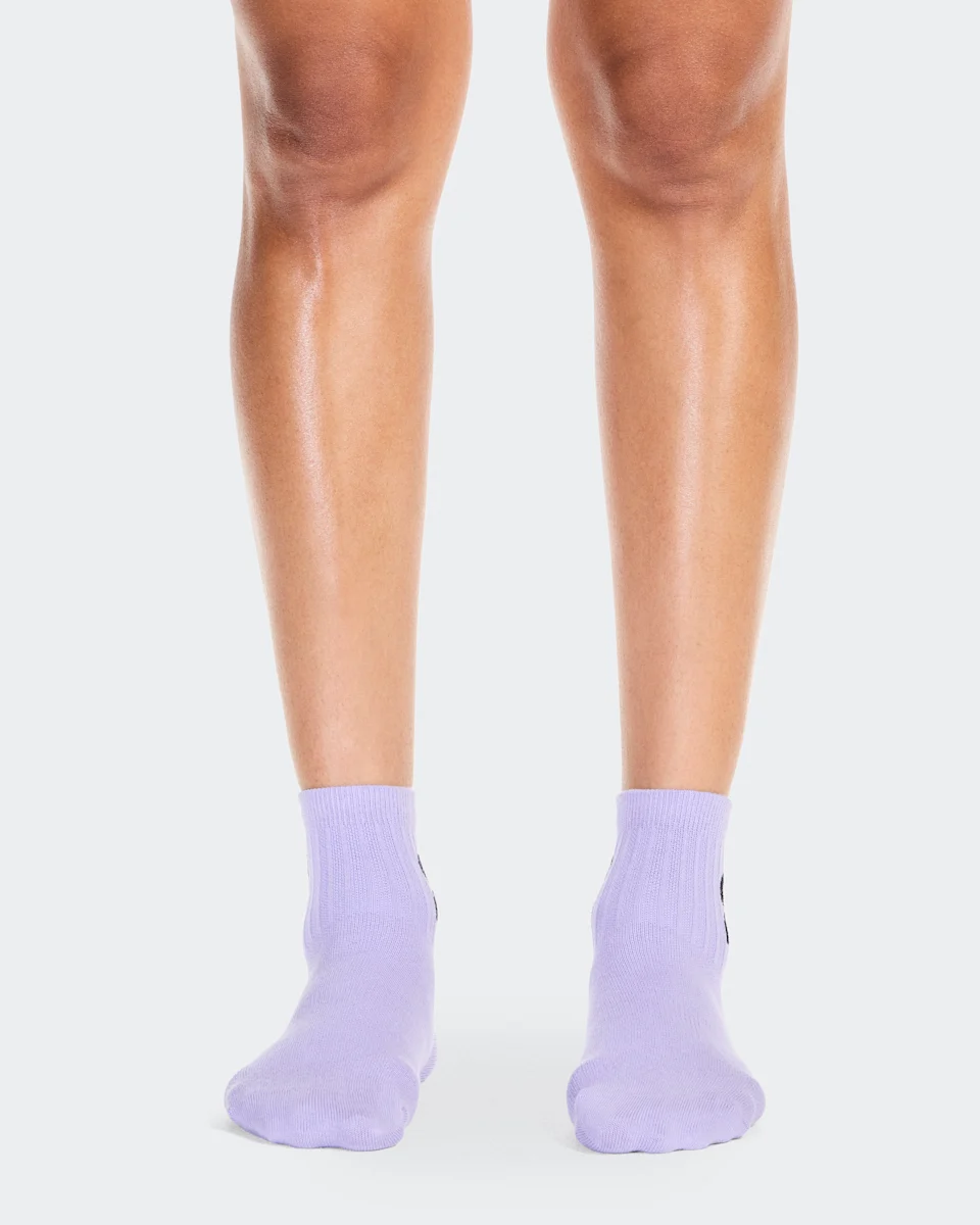On Logo Sock Mid 3P Orchid & Bloom Unissex – Uso diário, respirável, versátil
