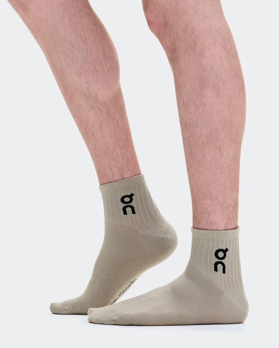 On Logo Sock Mid 3P Hare & Brume 