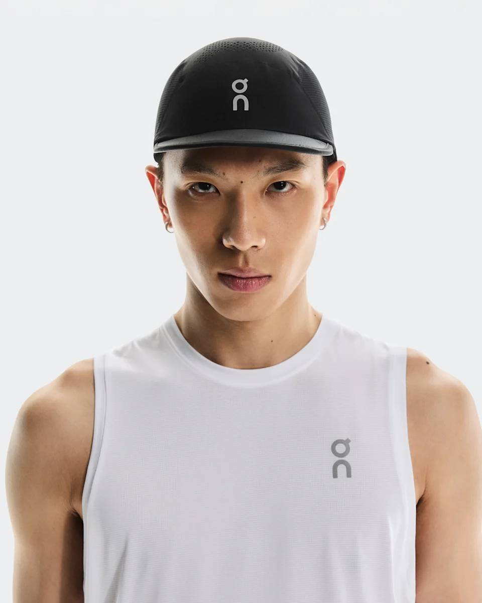 On Ultra Cap Black Unissex – Corrida de trilha, respirável, leve