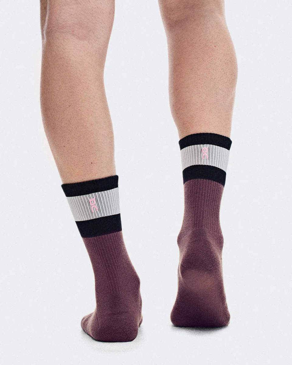 On Courtside Sock High 2P Ivory & Mulberry