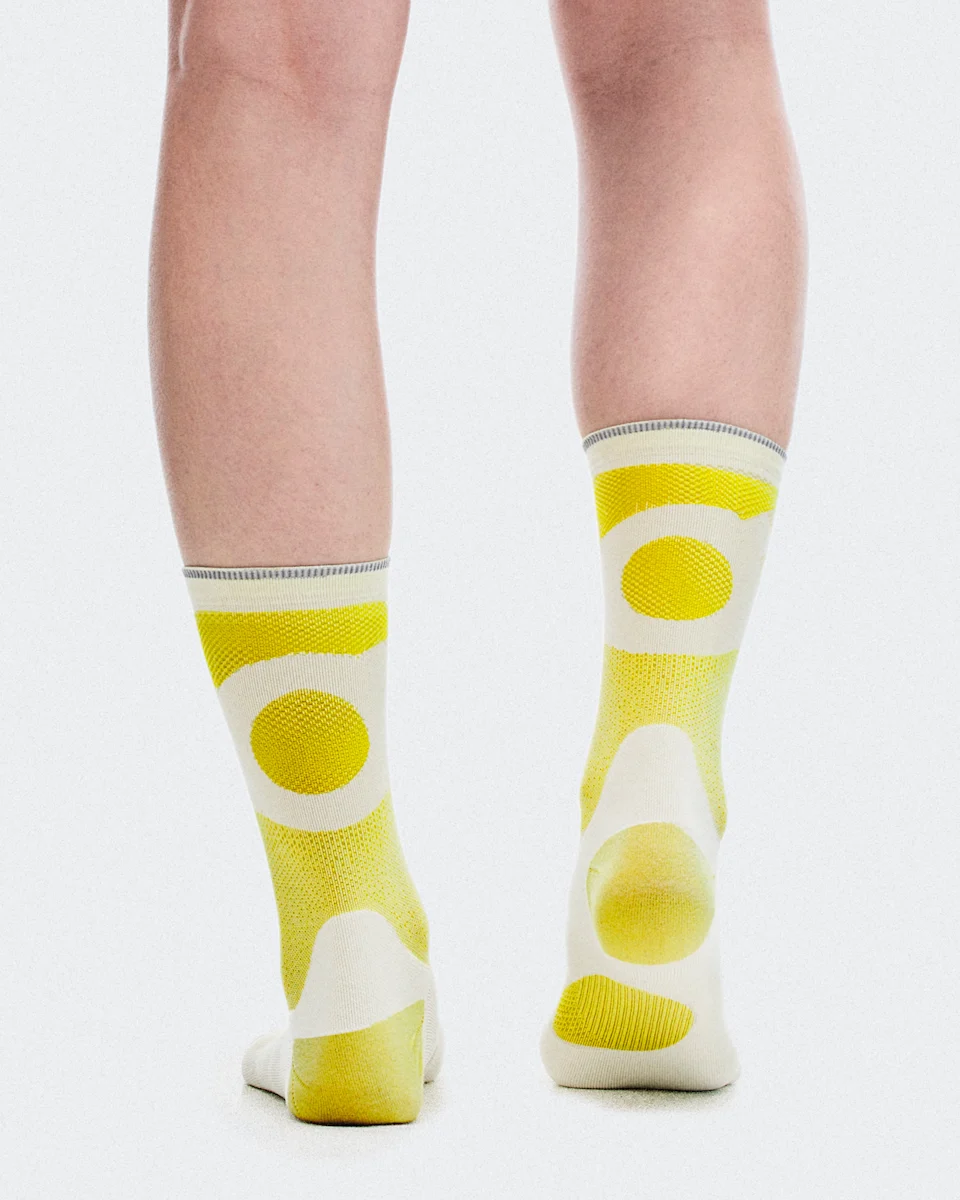 On Elite Run Sock High Hyper White & Lime 
