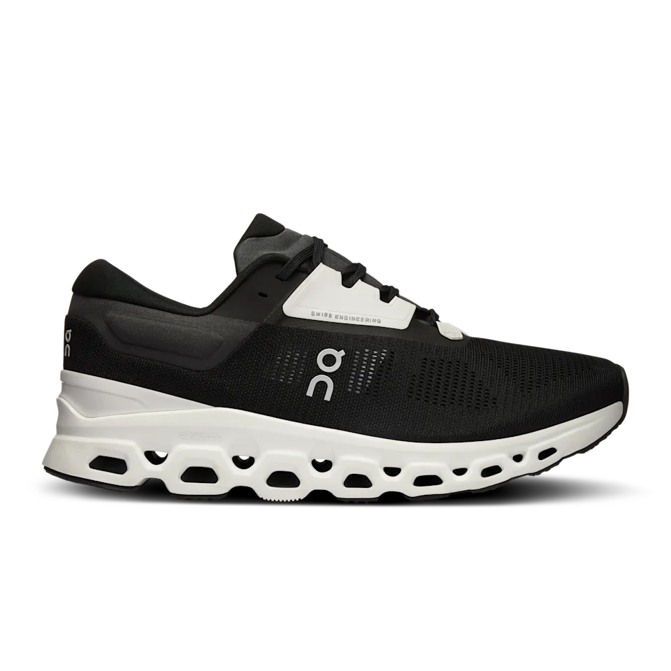 On Cloudstratus 3 Black & Frost Masculino – Corrida de alta performance, corrida de rua, treino intervalado