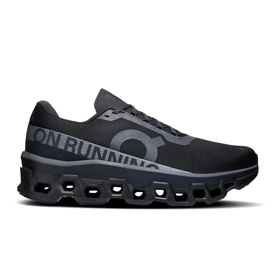 On Cloudmonster 2 Black & Black Masculino – Corridas de rua, Corridas longas, Máximo amortecimento