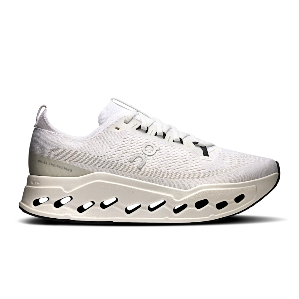 On Cloudsurfer Max White & White Masculino – Corrida no dia a dia, corridas longas