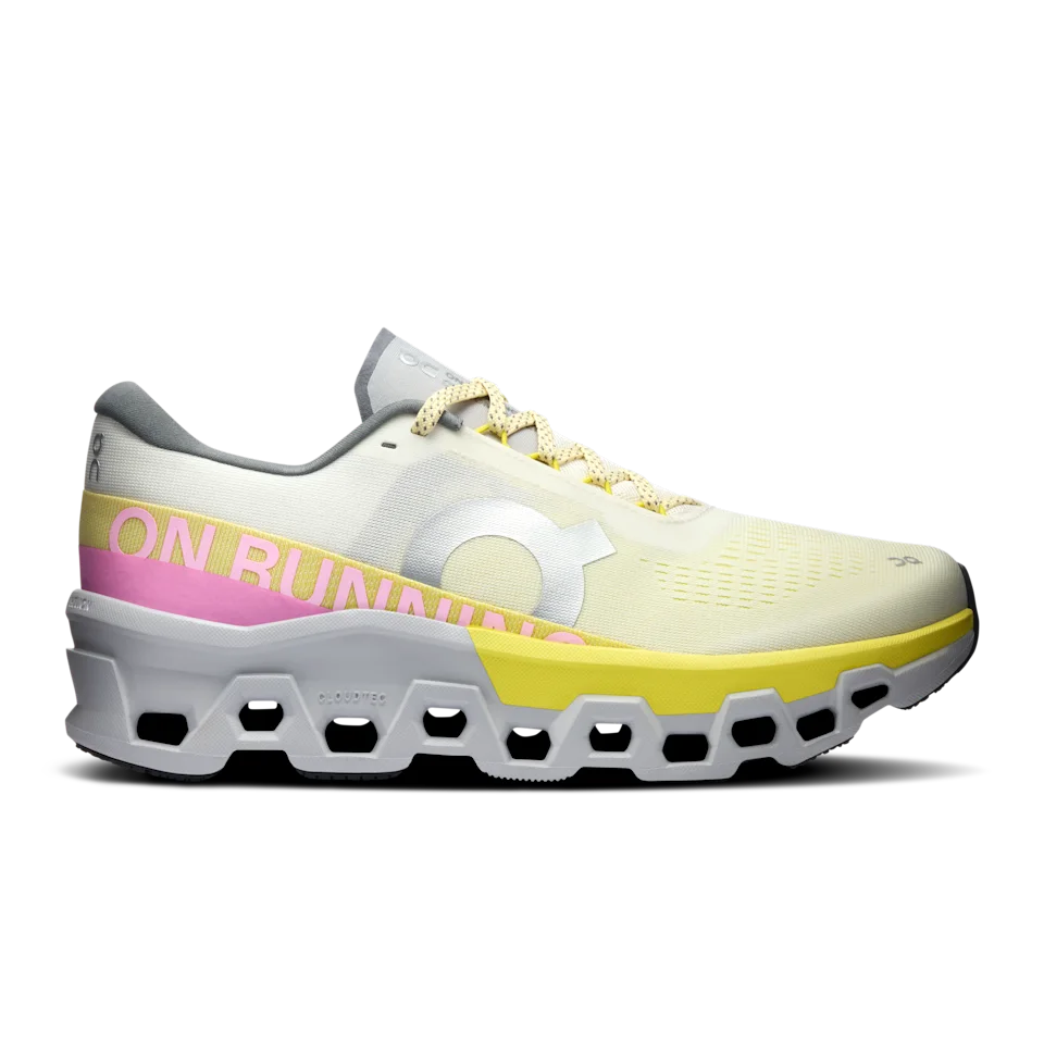 On Cloudmonster 2 Ivory & Lime Masculino – Corridas de rua, Corridas longas, Máximo amortecimento