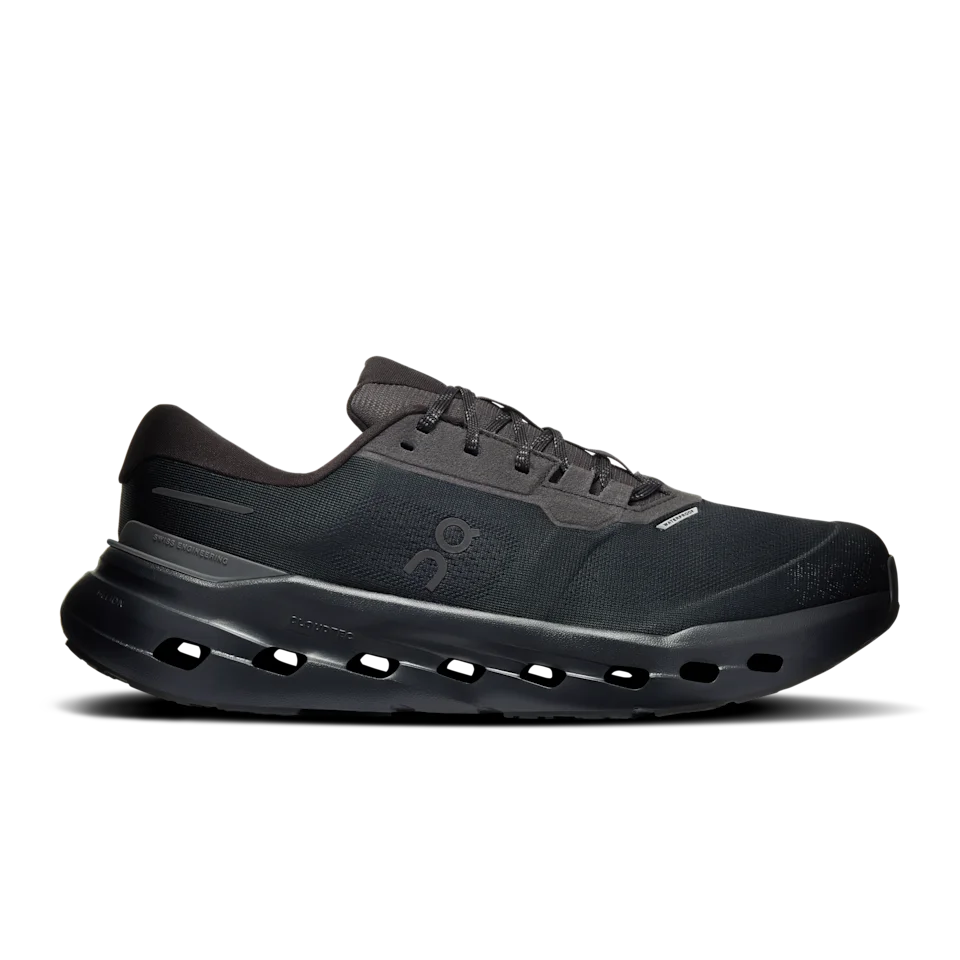 On Cloudrunner 3 Waterproof Black & Black Masculino – Corrida no dia a dia, estabilidade, impermeável