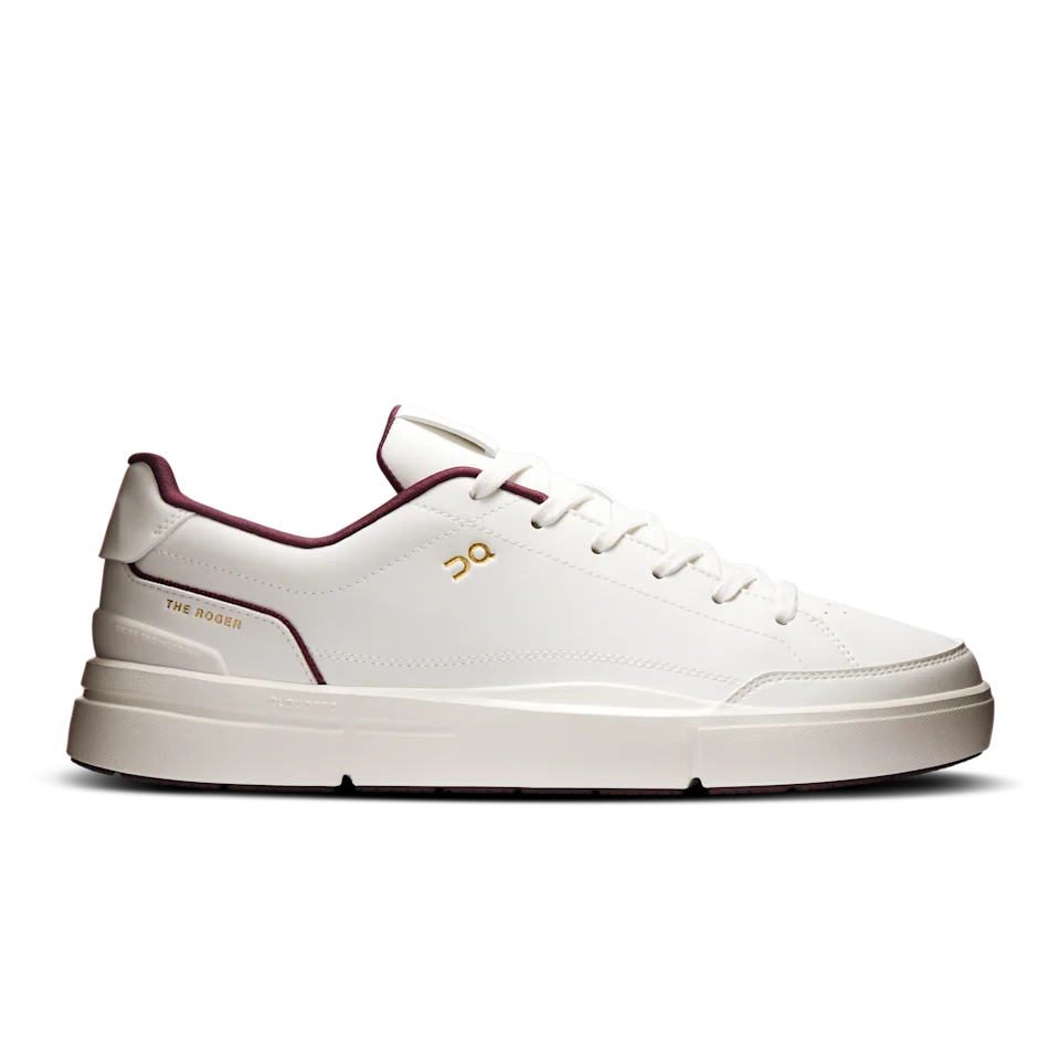 On THE ROGER Centre Court Ivory & Maroon Masculino – Uso diário