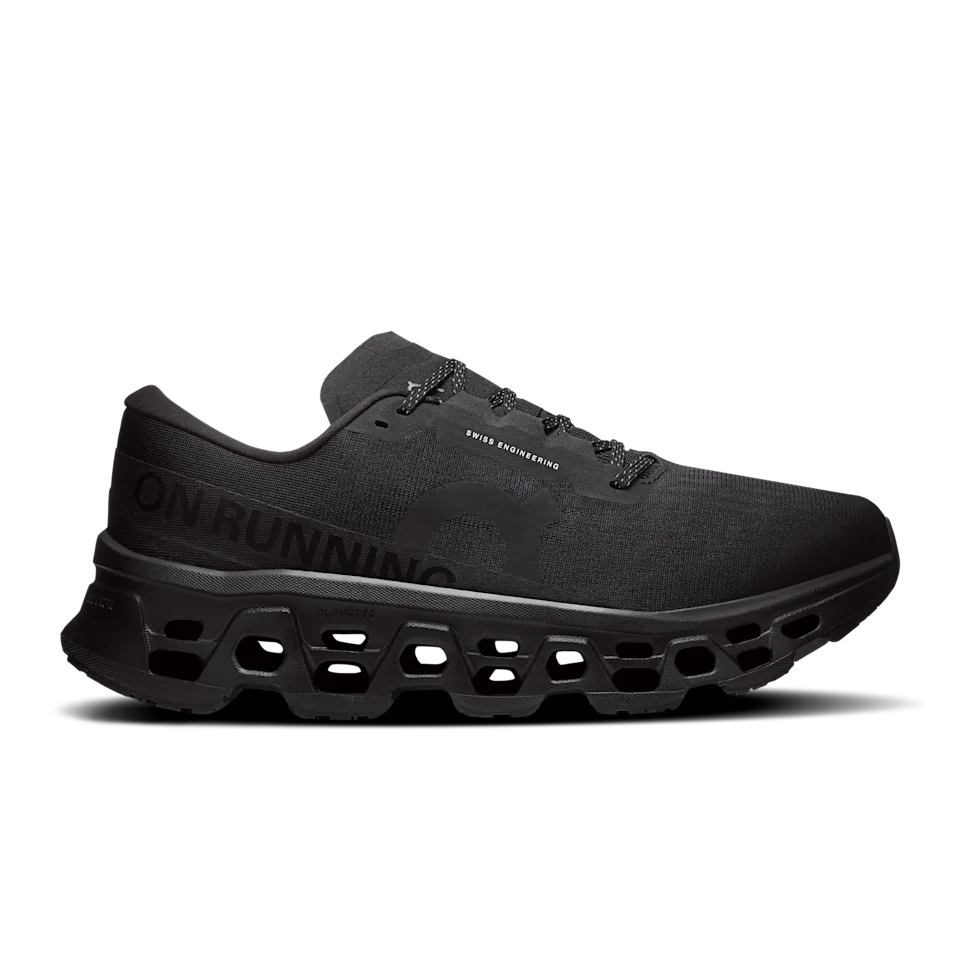 On Cloudmonster 3 Wide Black & Black Masculino – Corrida no dia a dia, responsivo