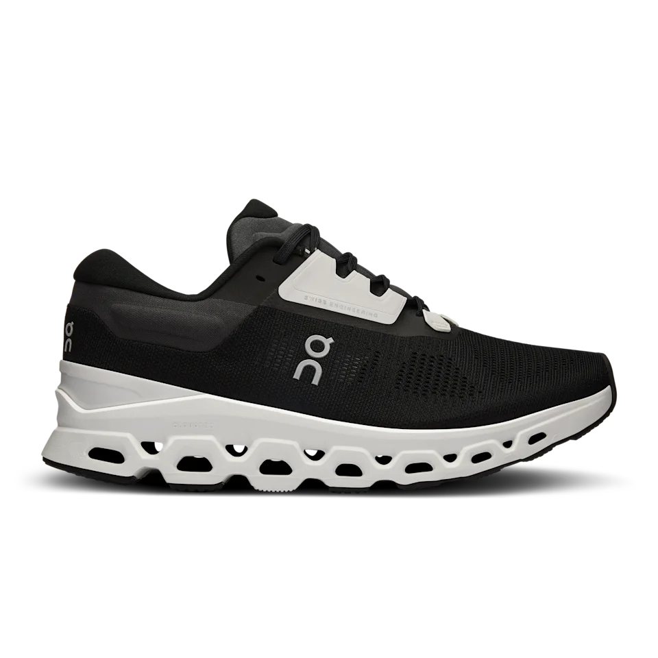 On Cloudstratus 3 Black & Frost Feminino – Corrida de alta performance, corrida de rua, treino intervalado