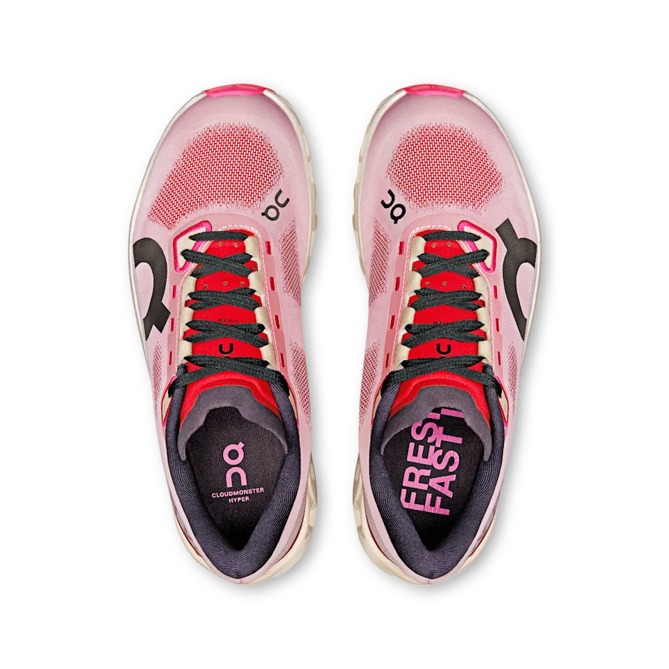On Cloudmonster Hyper Red & Cream Feminino
