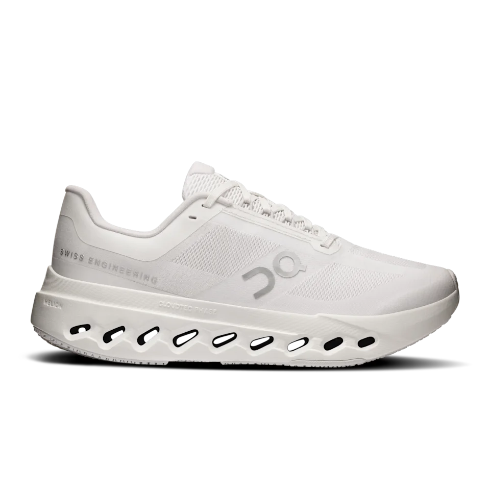 On Cloudsurfer Next White & White Feminino – Corridas diárias, passadas suaves