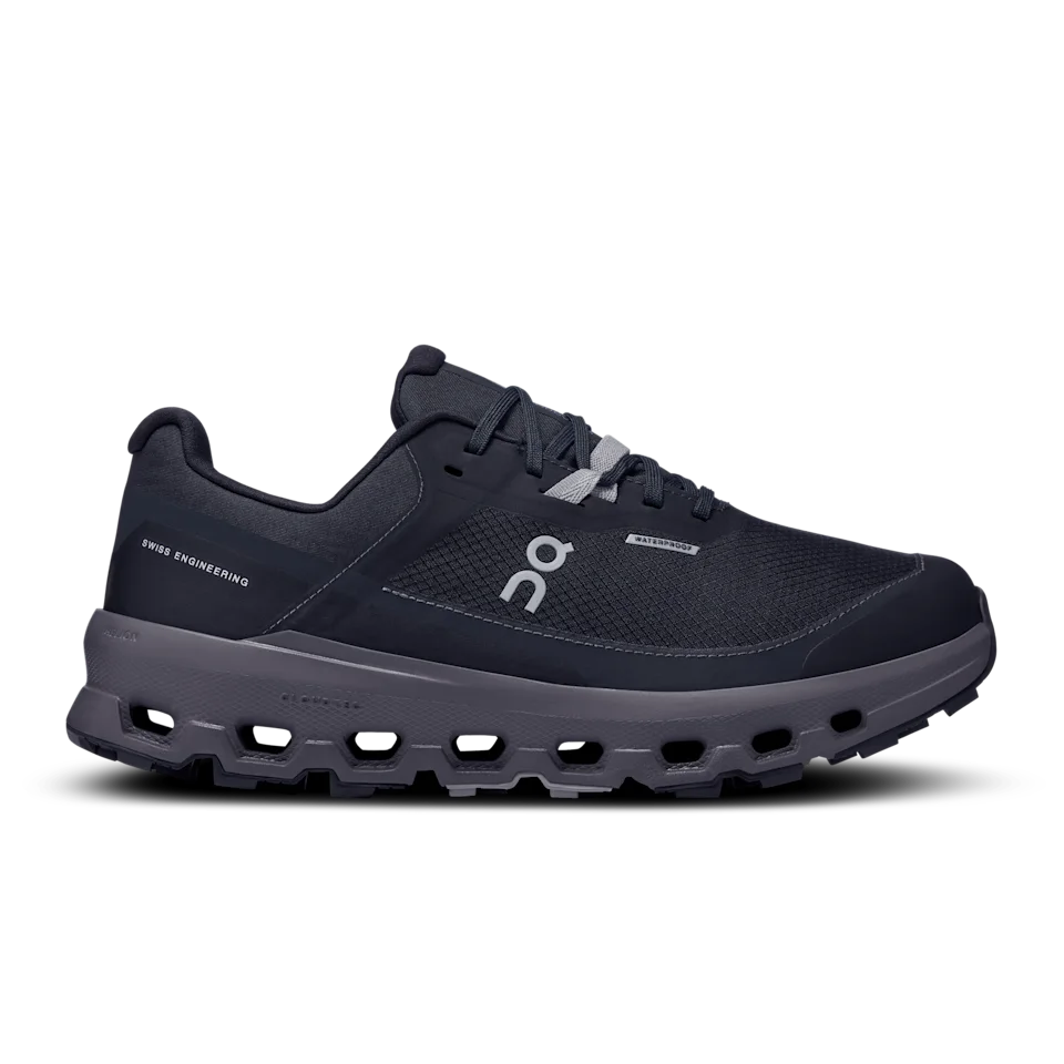 On Cloudvista 2 Waterproof Black & Eclipse Feminino – Tempo chuvoso, Corrida de trilha, Terreno misto