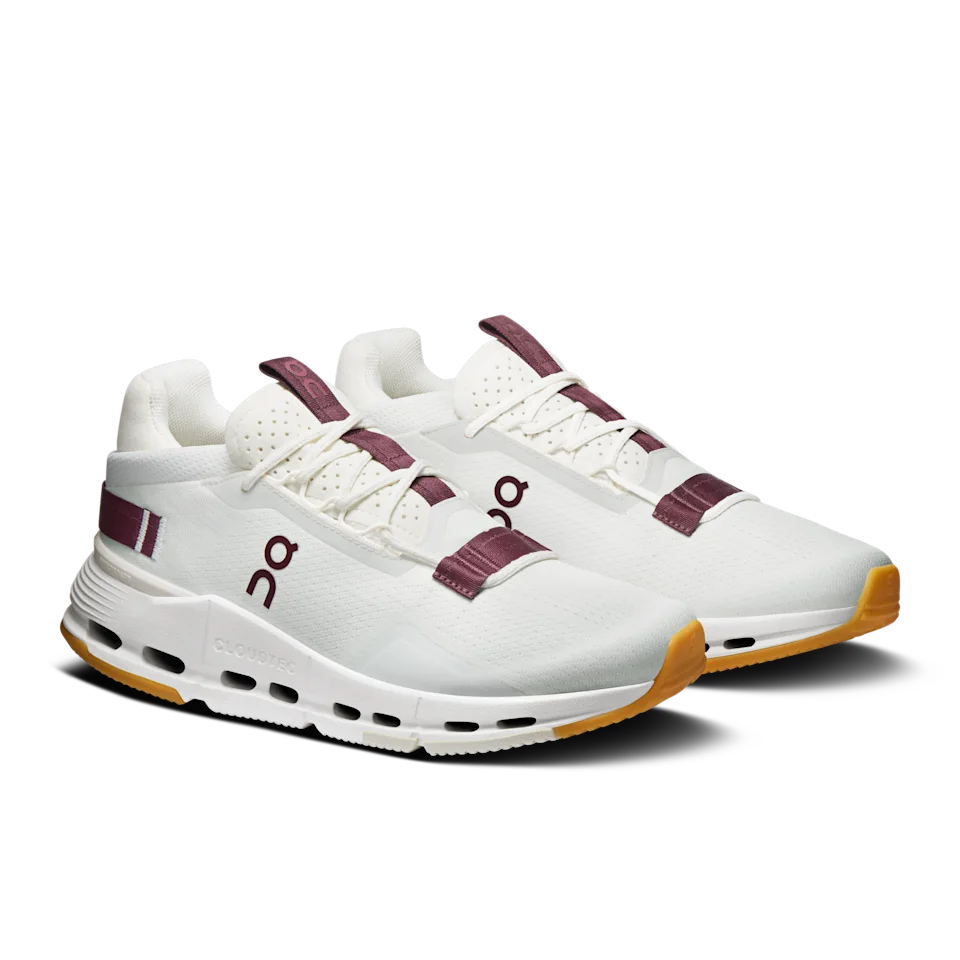 On Cloudnova 2 Ivory & Maroon Feminino