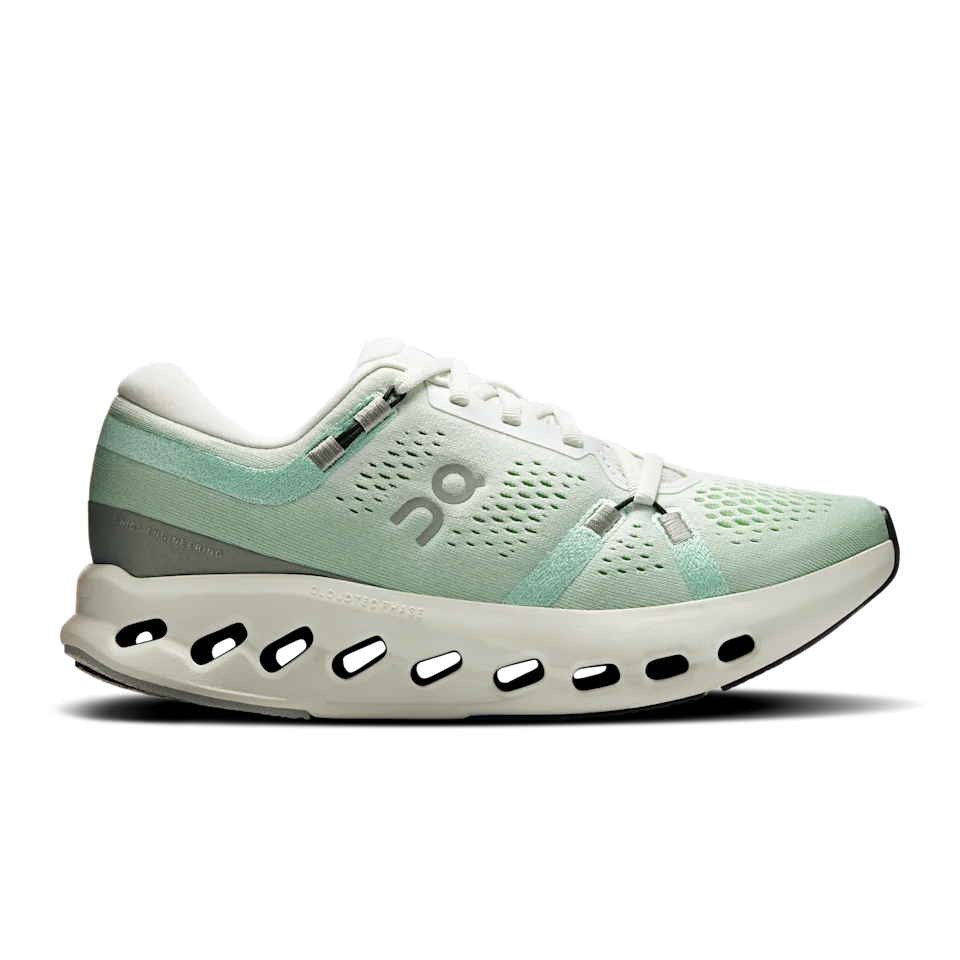 On Cloudsurfer 2 Ivory & Creek Feminino – Corridas diárias, passadas suaves