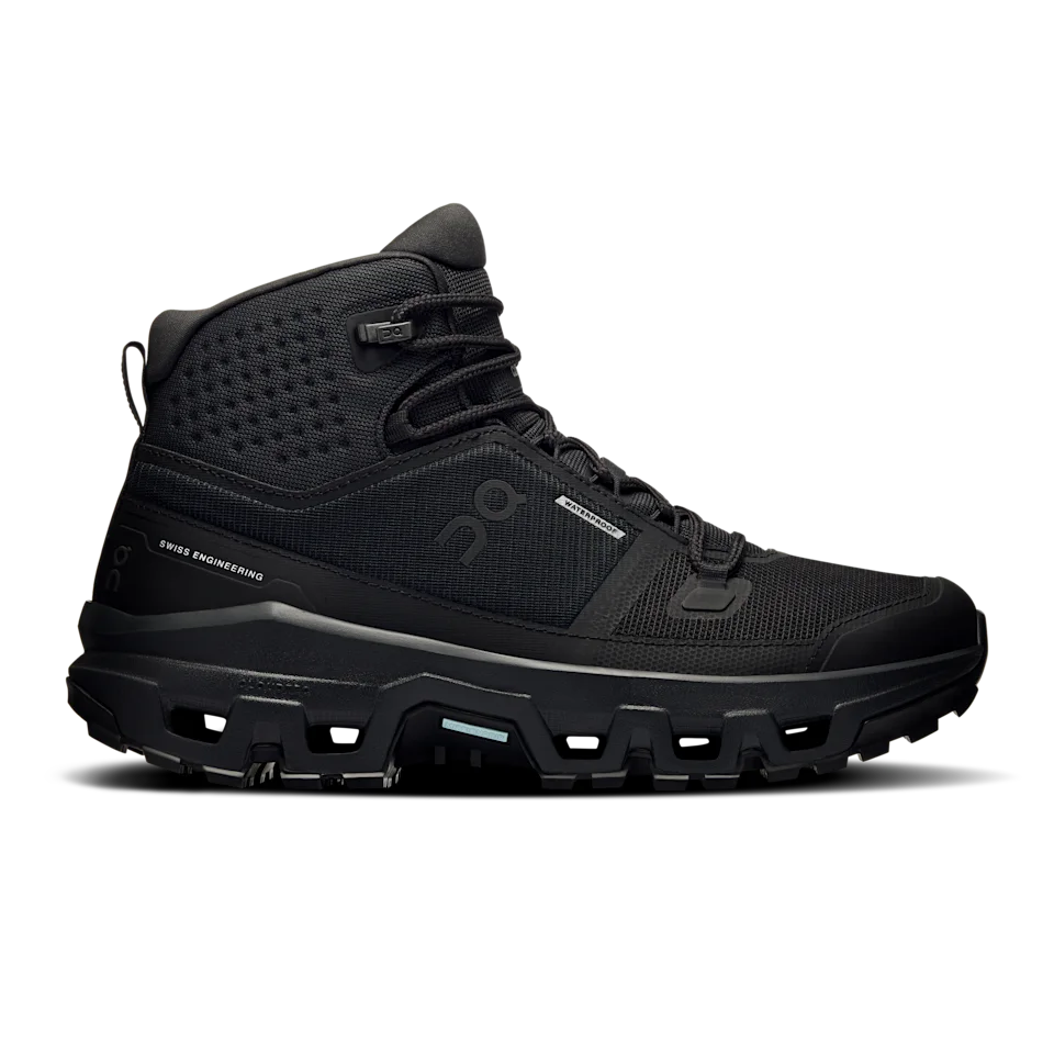 On Cloudrock Mid Waterproof Black & Black Feminino