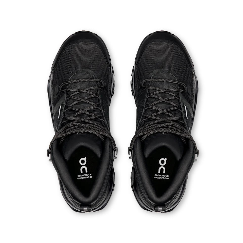 On Cloudrock Mid Waterproof Black & Black Feminino