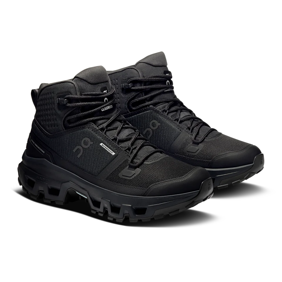 On Cloudrock Mid Waterproof Black & Black Feminino