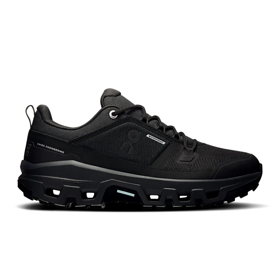 On Cloudrock Low Waterproof Black & Black Feminino