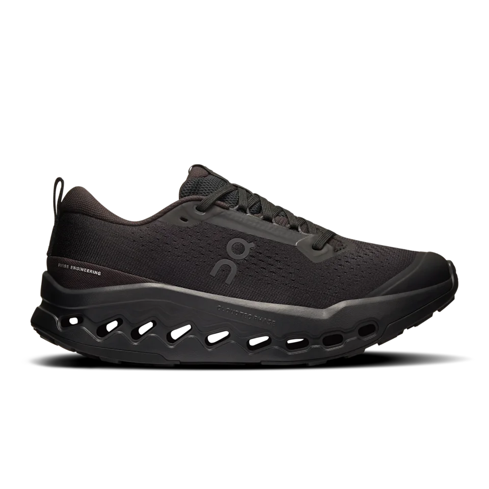 On Cloudsurfer Trail 2 Black & Black Feminino – Corrida de trilha, passadas suaves