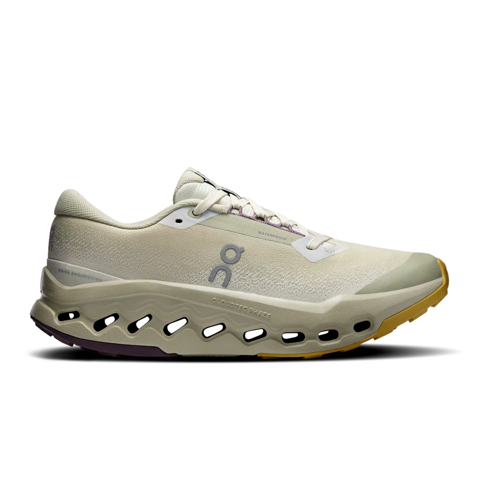 On Cloudsurfer Trail 2 Waterproof Ghost & Chalk Feminino – Corrida de trilha, passadas suaves
