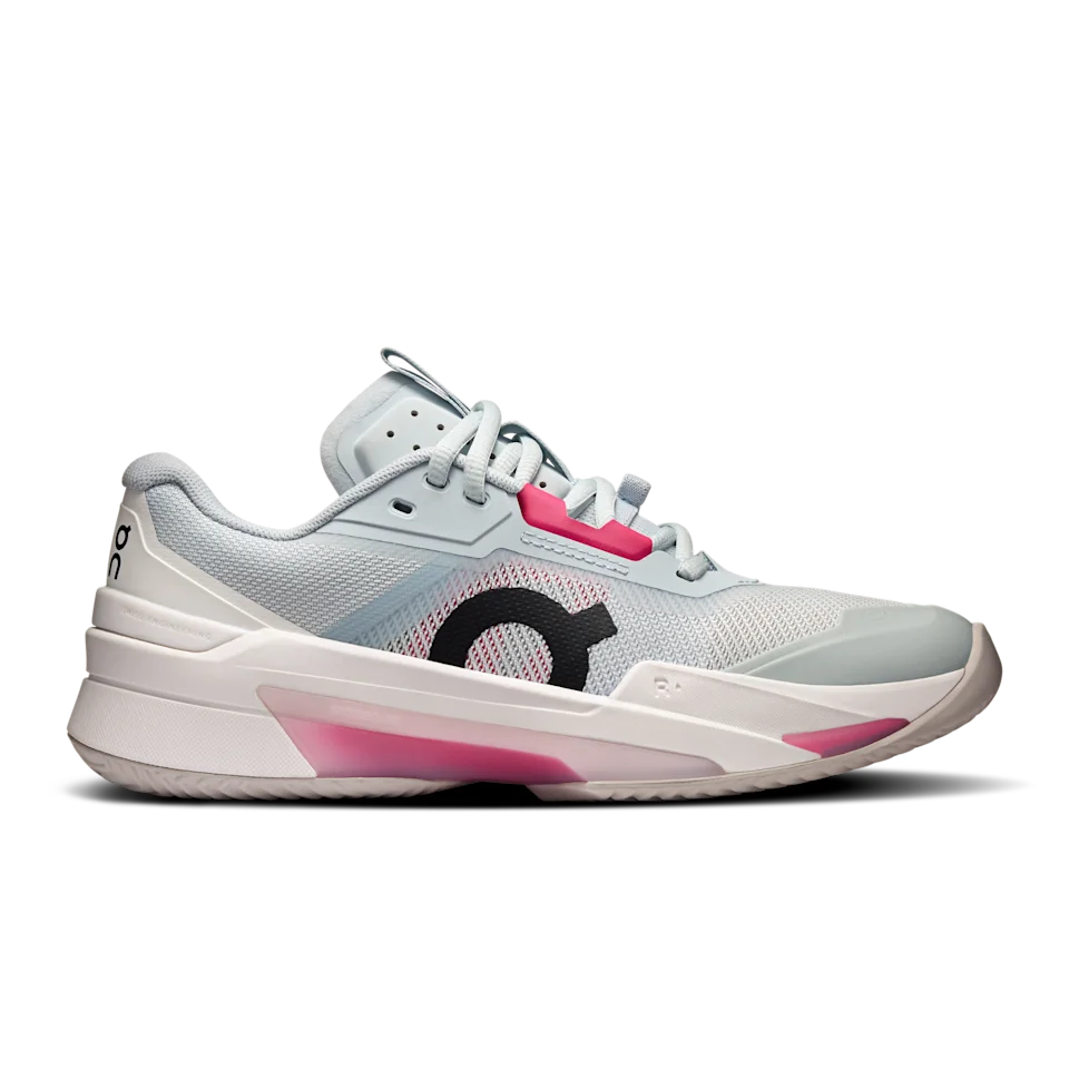 On THE ROGER Pro Fire Clay Arctic & Pink Feminino – Tênis de performance, quadras de saibro, competição