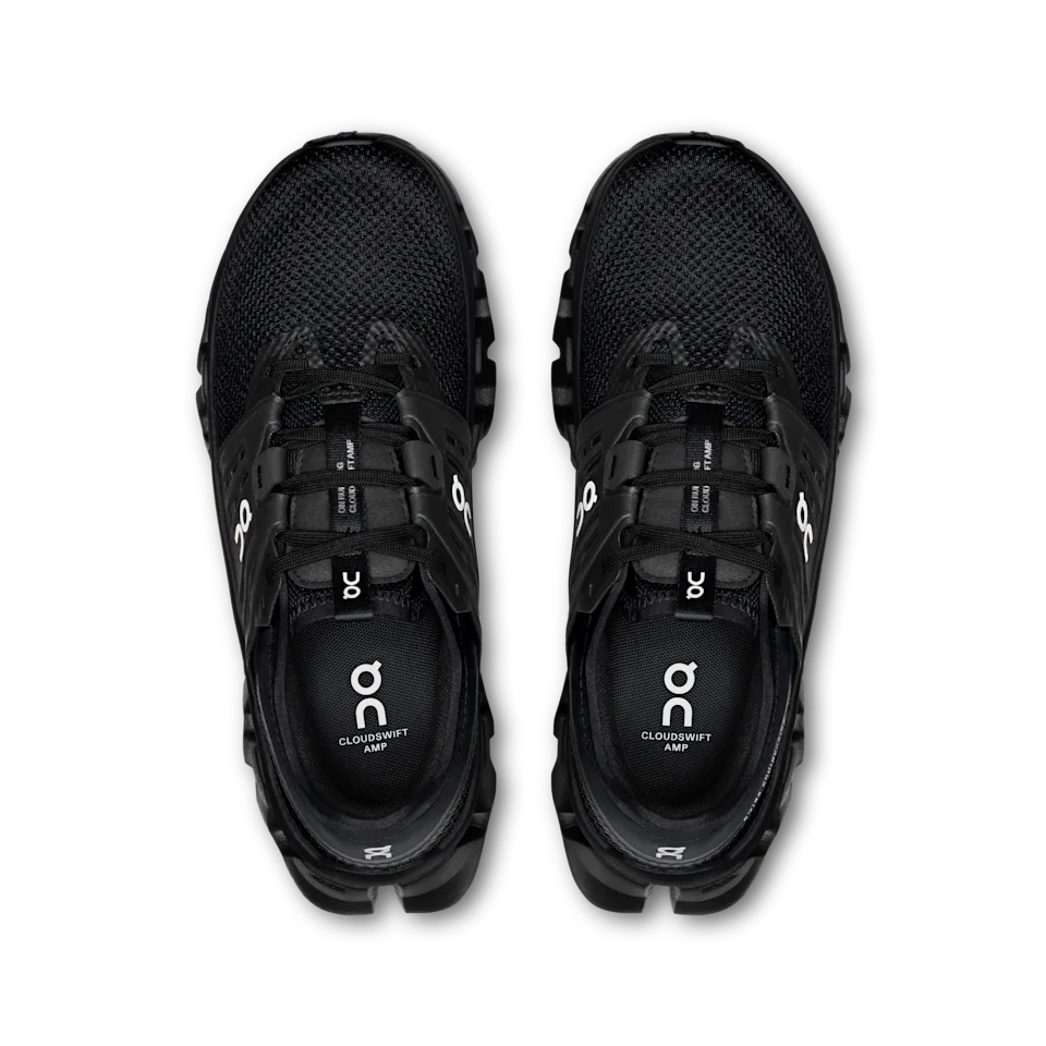 On Cloudswift Amp Black & Silver Feminino
