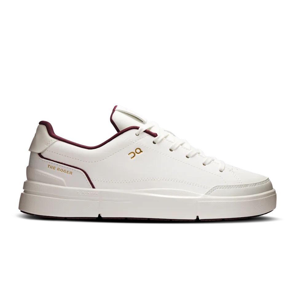 On THE ROGER Centre Court Ivory & Maroon Feminino – Uso diário
