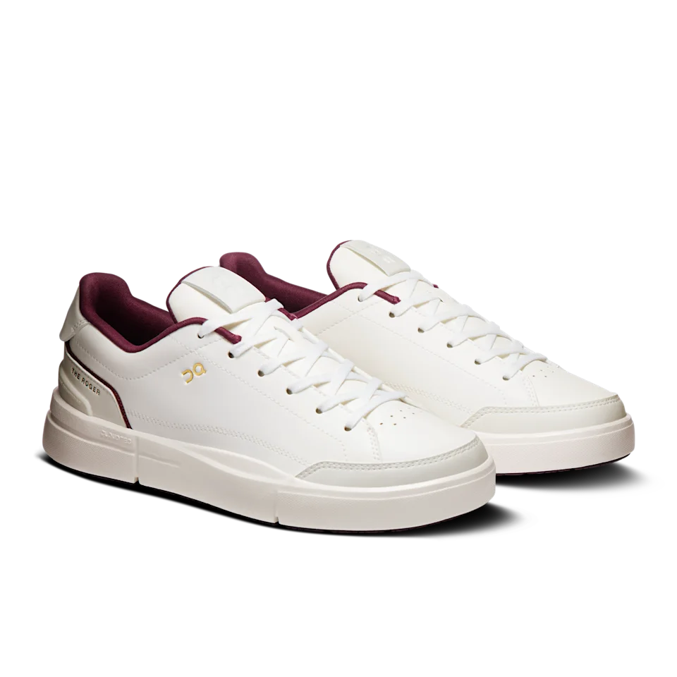 On THE ROGER Centre Court Ivory & Maroon Feminino