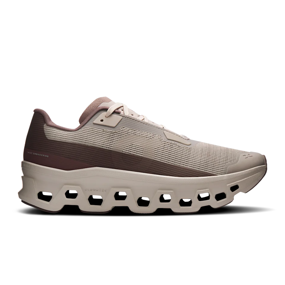 On Cloudmonster Void Fog & Pearl Feminino
