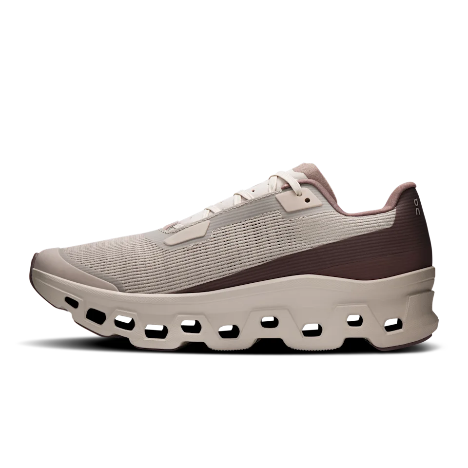On Cloudmonster Void Fog & Pearl Feminino